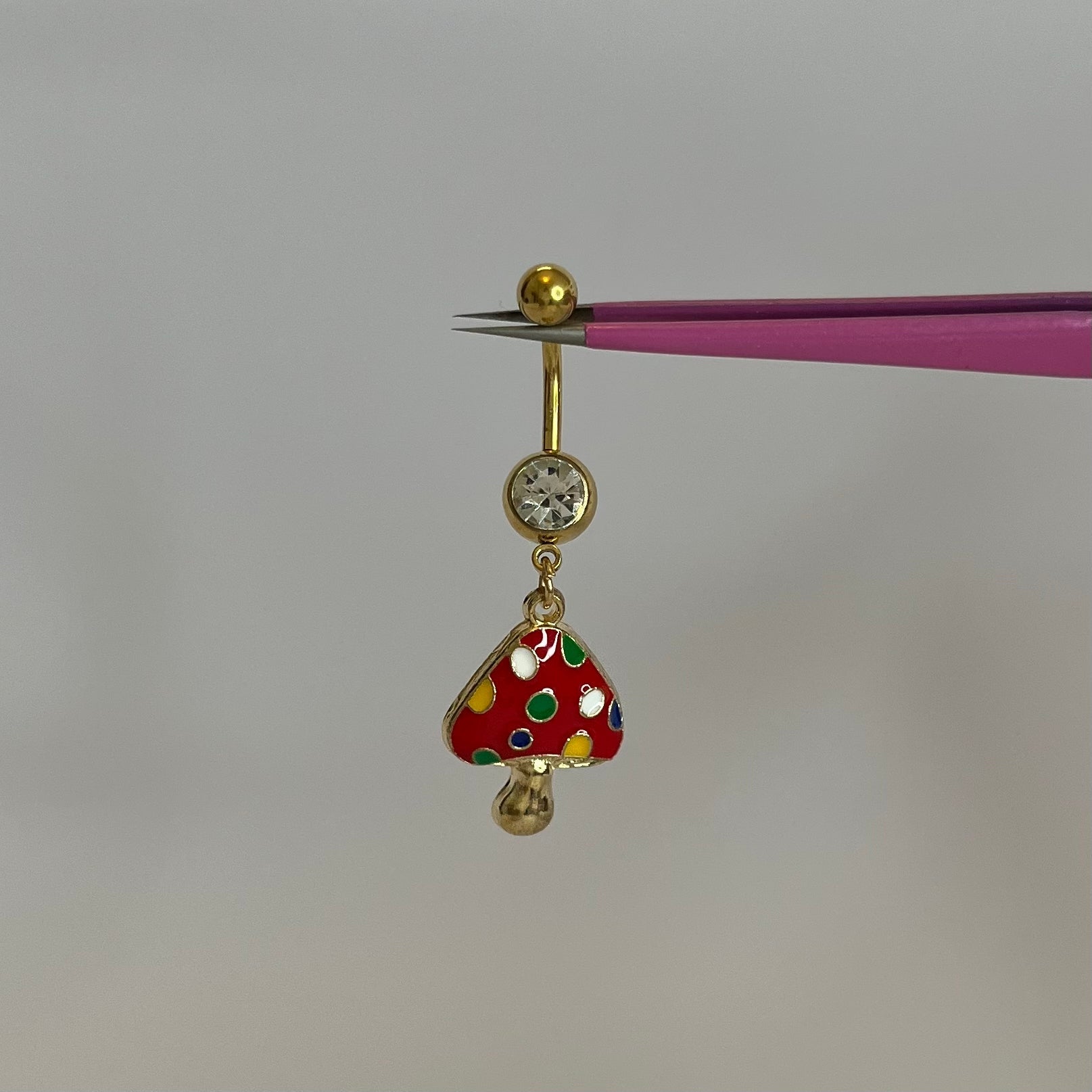 Red Mushroom Belly Bar - ILLUSIVE JEWELS