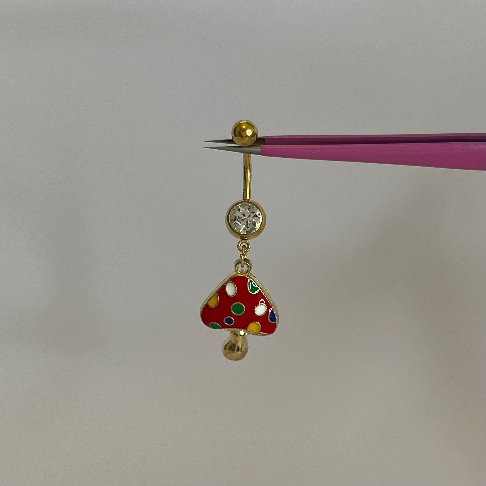 Red Mushroom Belly Bar - ILLUSIVE JEWELS