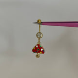 Red Mushroom Belly Bar - ILLUSIVE JEWELS