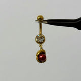 Red Pearl Belly Bar - ILLUSIVE JEWELS