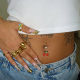 Red Strawberry Belly Bar - ILLUSIVE JEWELS