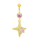 Rose Star Belly Bar - ILLUSIVE JEWELS