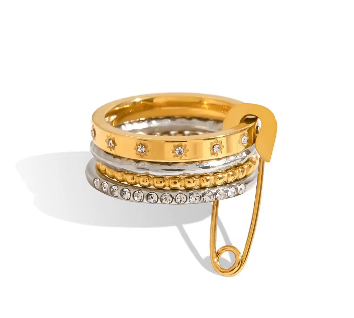 Sera Mixed Metal Stack It Ring - ILLUSIVE JEWELS