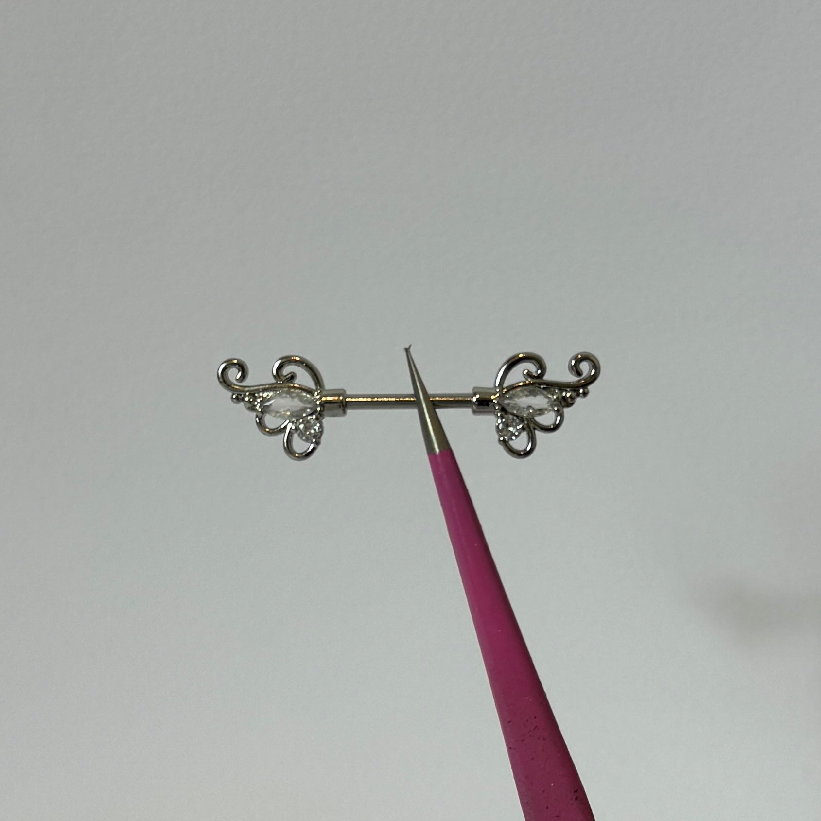Silver Angel Wing Nipple Bars - ILLUSIVE JEWELS