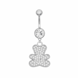 Silver Bear Belly Bar - ILLUSIVE JEWELS