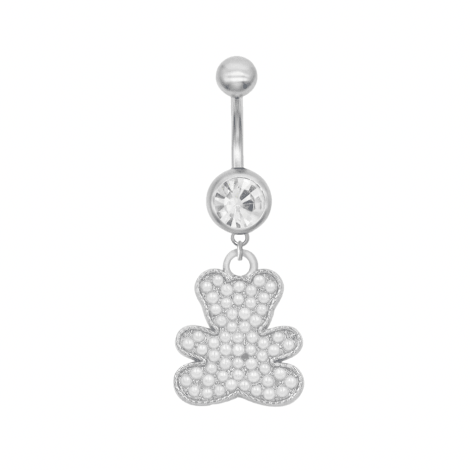 Silver Bear Belly Bar - ILLUSIVE JEWELS