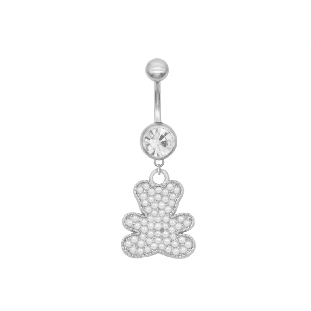 Silver Bear Belly Bar - ILLUSIVE JEWELS