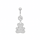 Silver Bear Belly Bar - ILLUSIVE JEWELS