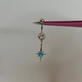Silver Blue Shooting Star Belly Bar - ILLUSIVE JEWELS