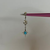 Silver Blue Shooting Star Belly Bar - ILLUSIVE JEWELS