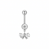 Silver Bow Belly Bar - ILLUSIVE JEWELS