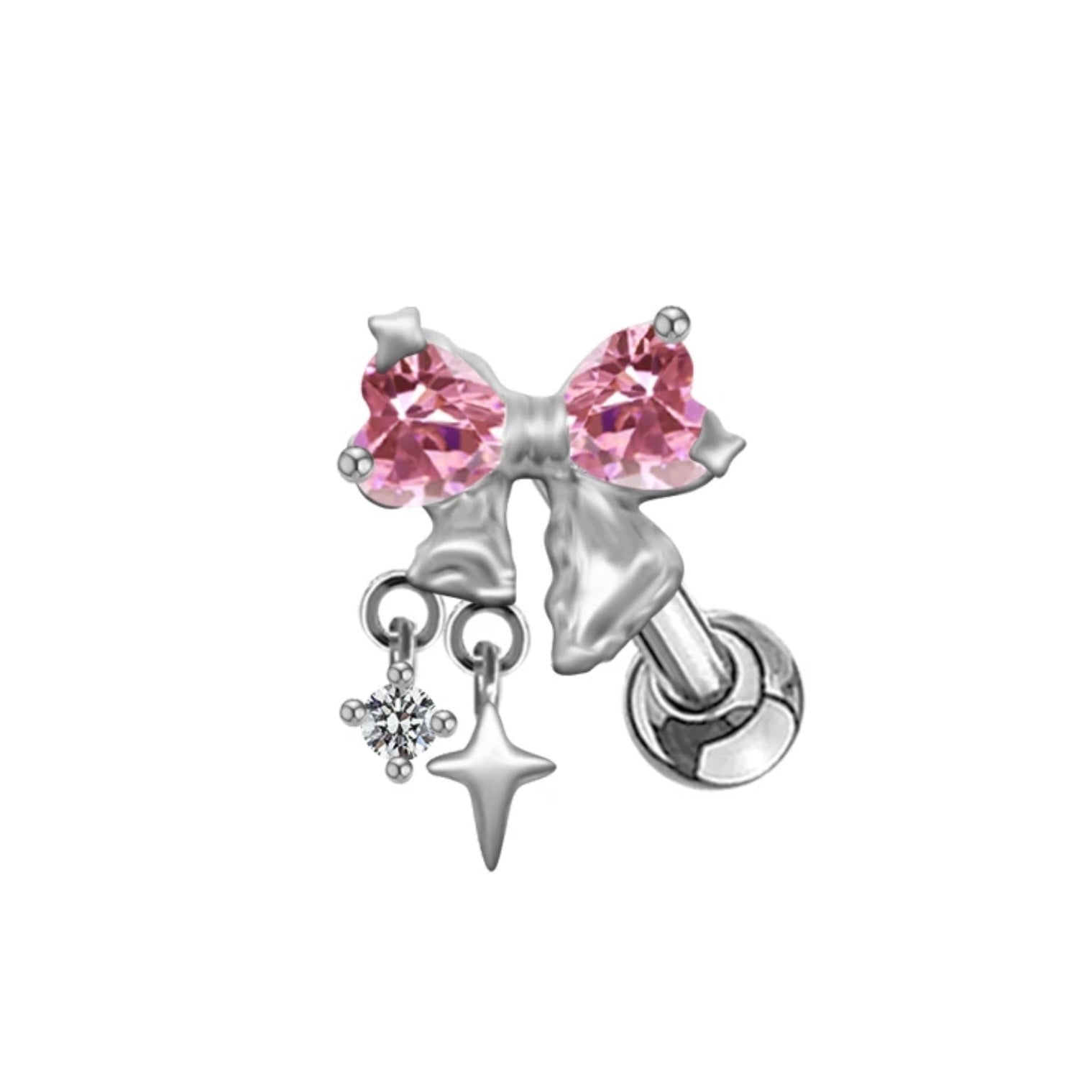 Silver Bow Helix Piercing - ILLUSIVE JEWELS