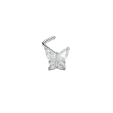 Silver Butterfly Nose Stud - ILLUSIVE JEWELS