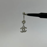 Silver C Belly Bar - ILLUSIVE JEWELS