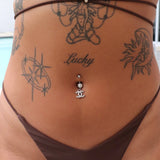 Silver C Belly Bar - ILLUSIVE JEWELS