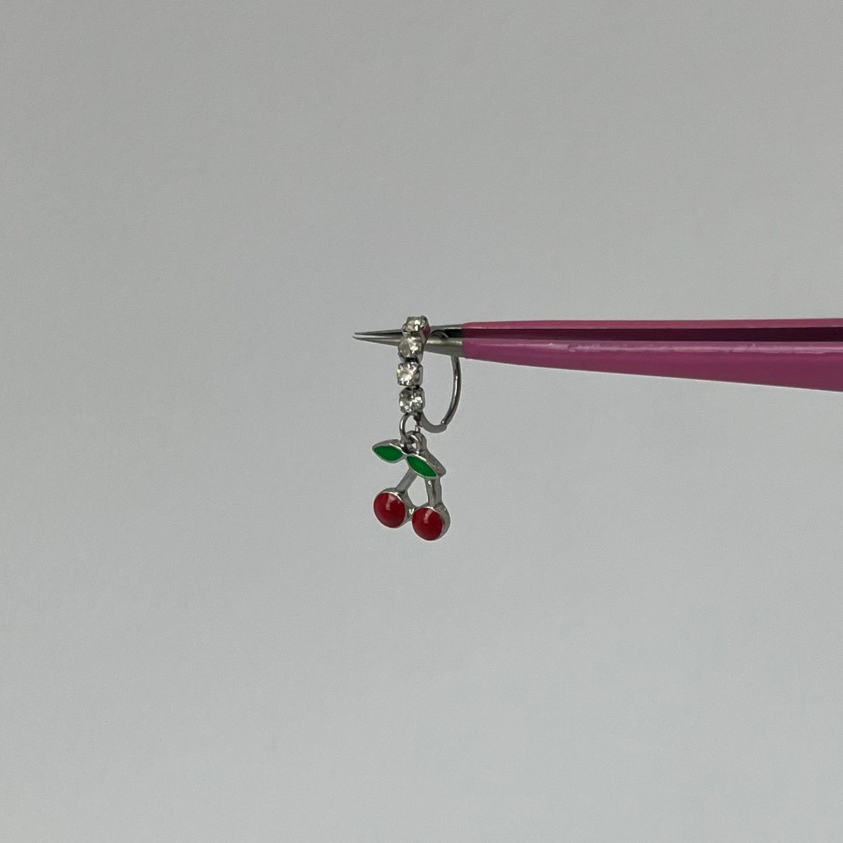 Silver Cherry Nose Ring - ILLUSIVE JEWELS