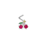 Silver Cherry Nose Stud - ILLUSIVE JEWELS