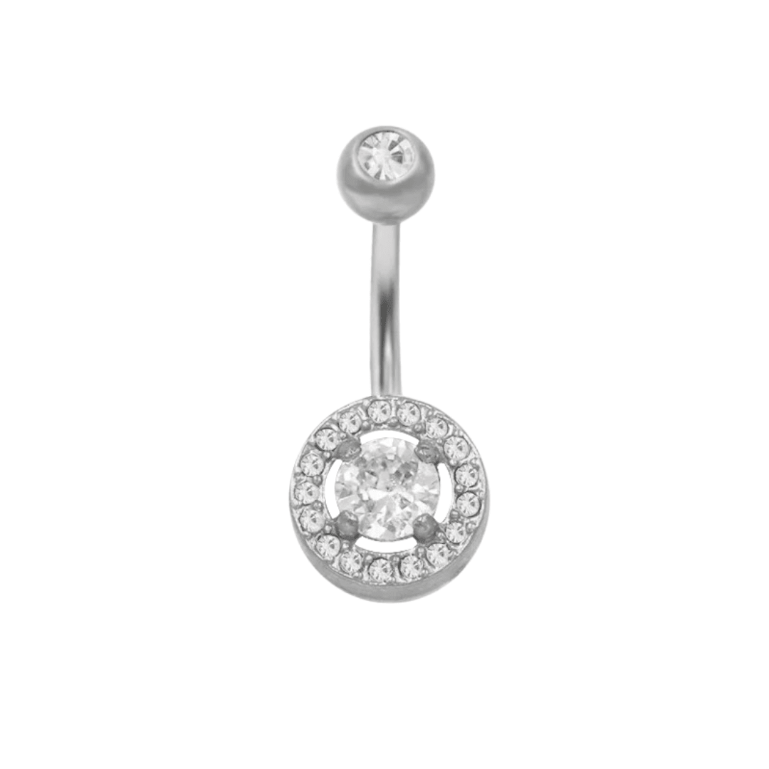 Silver Circle Belly Bar - ILLUSIVE JEWELS