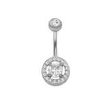 Silver Circle Belly Bar - ILLUSIVE JEWELS