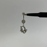 Silver D Belly Bar - ILLUSIVE JEWELS