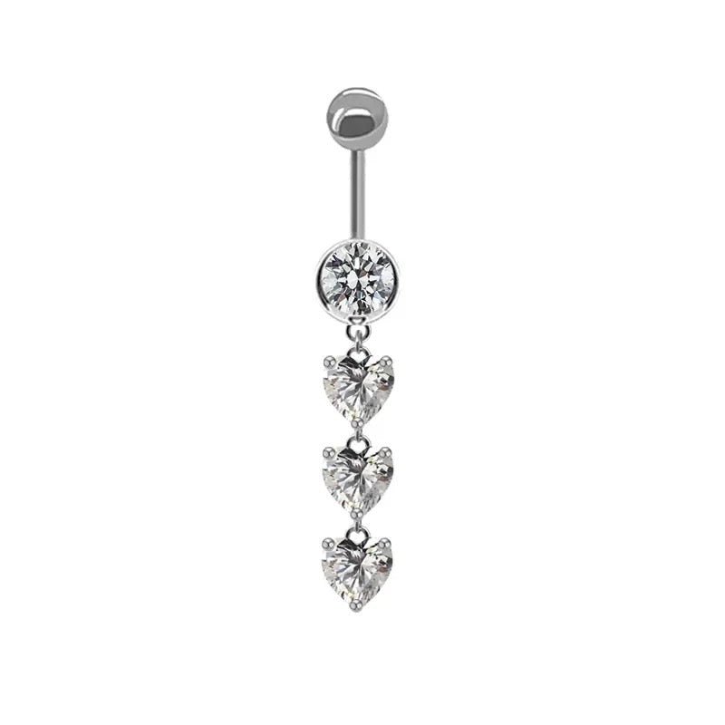 Silver Dangling Belly Bar - ILLUSIVE JEWELS