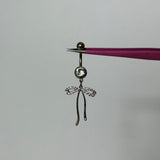Silver Dangling Bow Belly Bar - ILLUSIVE JEWELS