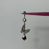 Silver Dangling Diamante Butterfly Belly Bar - ILLUSIVE JEWELS