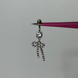 Silver Diamanté Bow Belly Bar - ILLUSIVE JEWELS