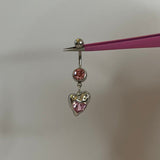Silver Geometric Heart Belly Bar - ILLUSIVE JEWELS