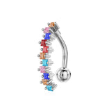 Silver Multicolour Belly Bar - ILLUSIVE JEWELS