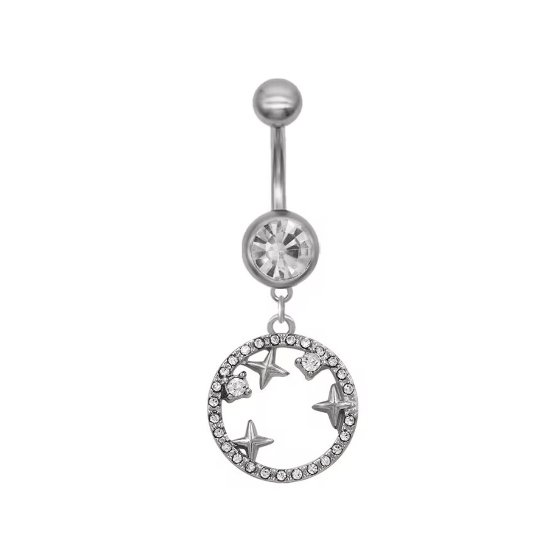 Silver Orbit Belly Bar - ILLUSIVE JEWELS