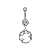 Silver Orbit Belly Bar - ILLUSIVE JEWELS