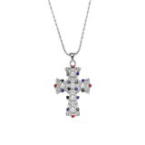 Silver Pearl Cross Necklace - ILLUSIVE JEWELS