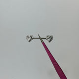 Silver Princess Nipple Bars - ILLUSIVE JEWELS