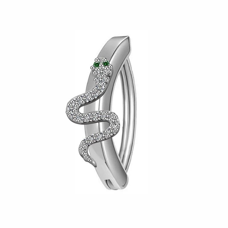 Silver Snake Belly Ring - ILLUSIVE JEWELS