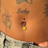Smiley Face Belly Bar - ILLUSIVE JEWELS