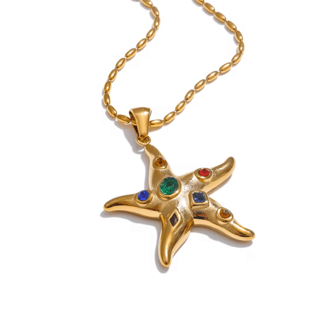 Starfish Vibrant Gold Necklace - ILLUSIVE JEWELS