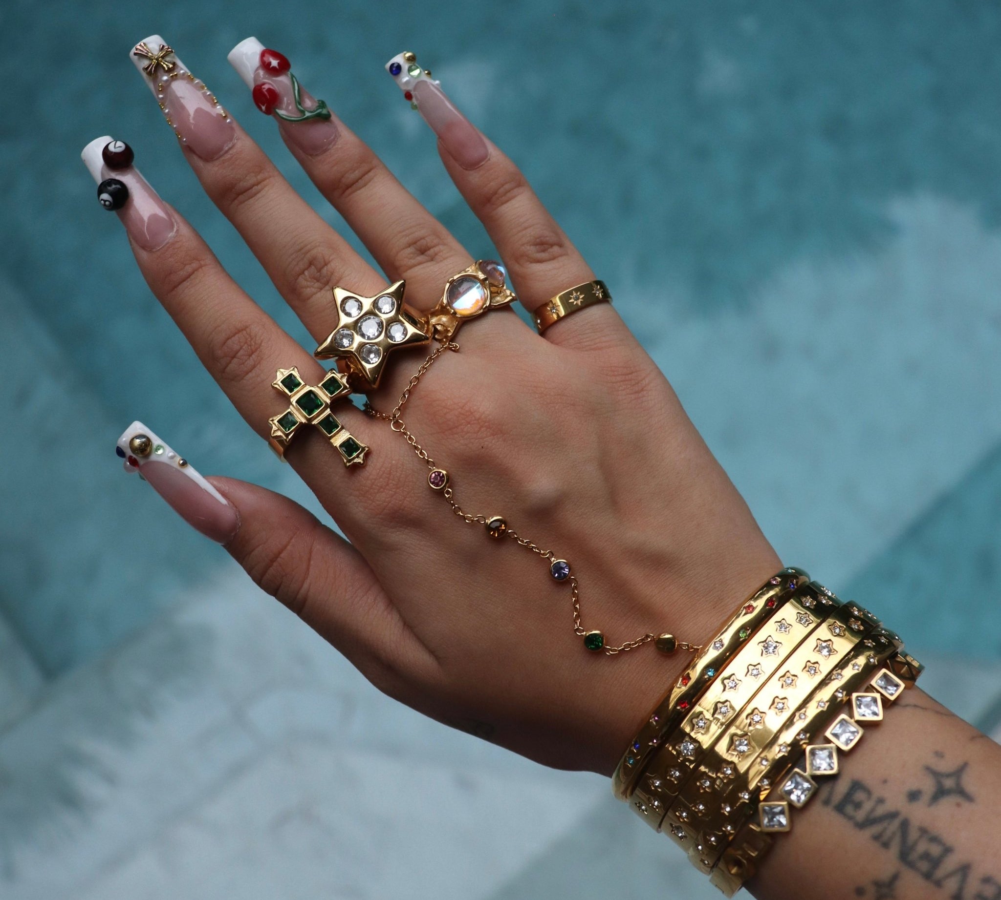 Starlight Gold Bangle - ILLUSIVE JEWELS