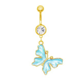 Turquoise Butterfly Belly Bar - ILLUSIVE JEWELS