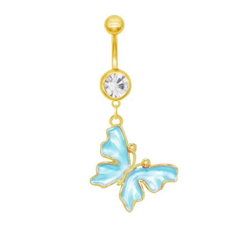 Turquoise Butterfly Belly Bar - ILLUSIVE JEWELS