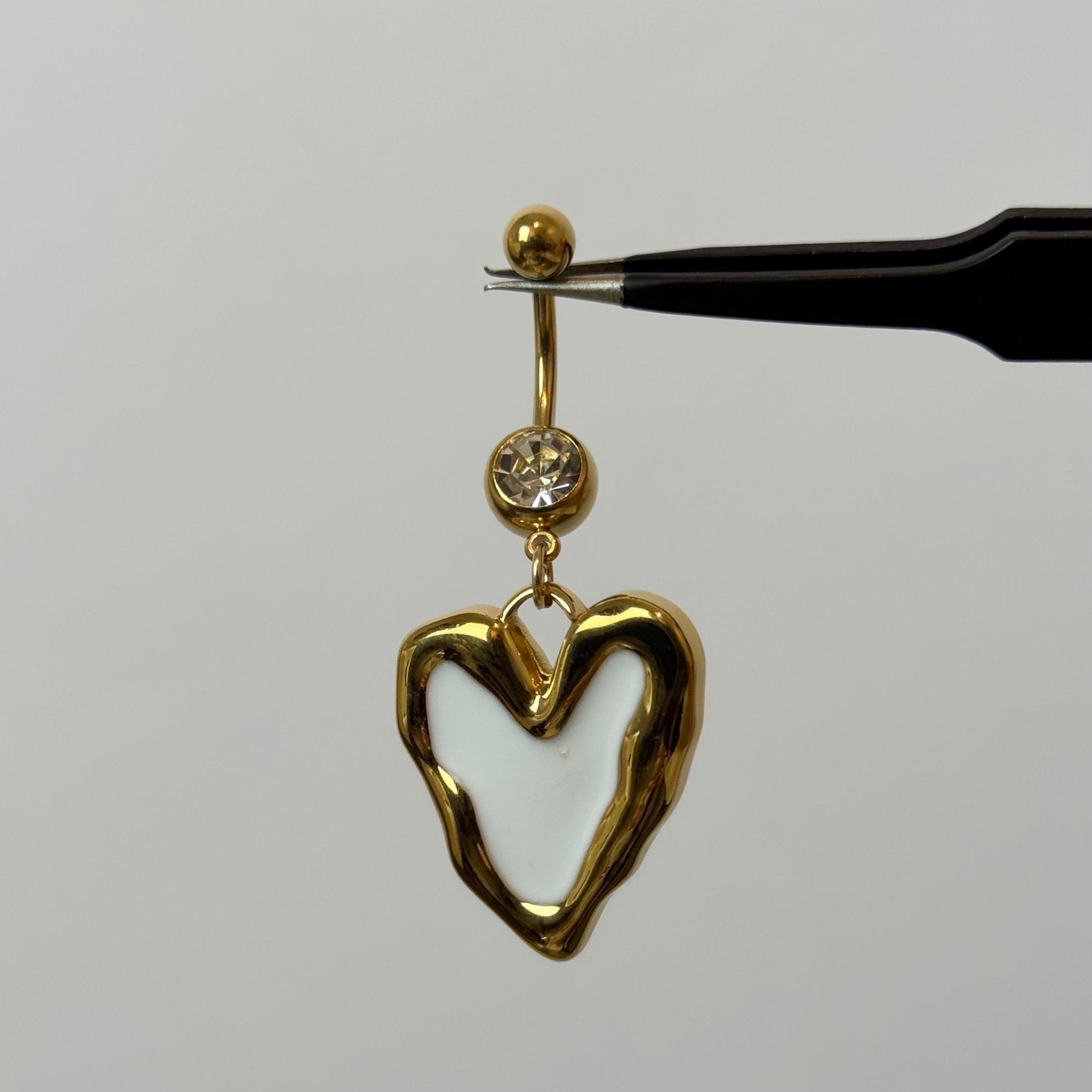 White Amor Belly Bar - ILLUSIVE JEWELS