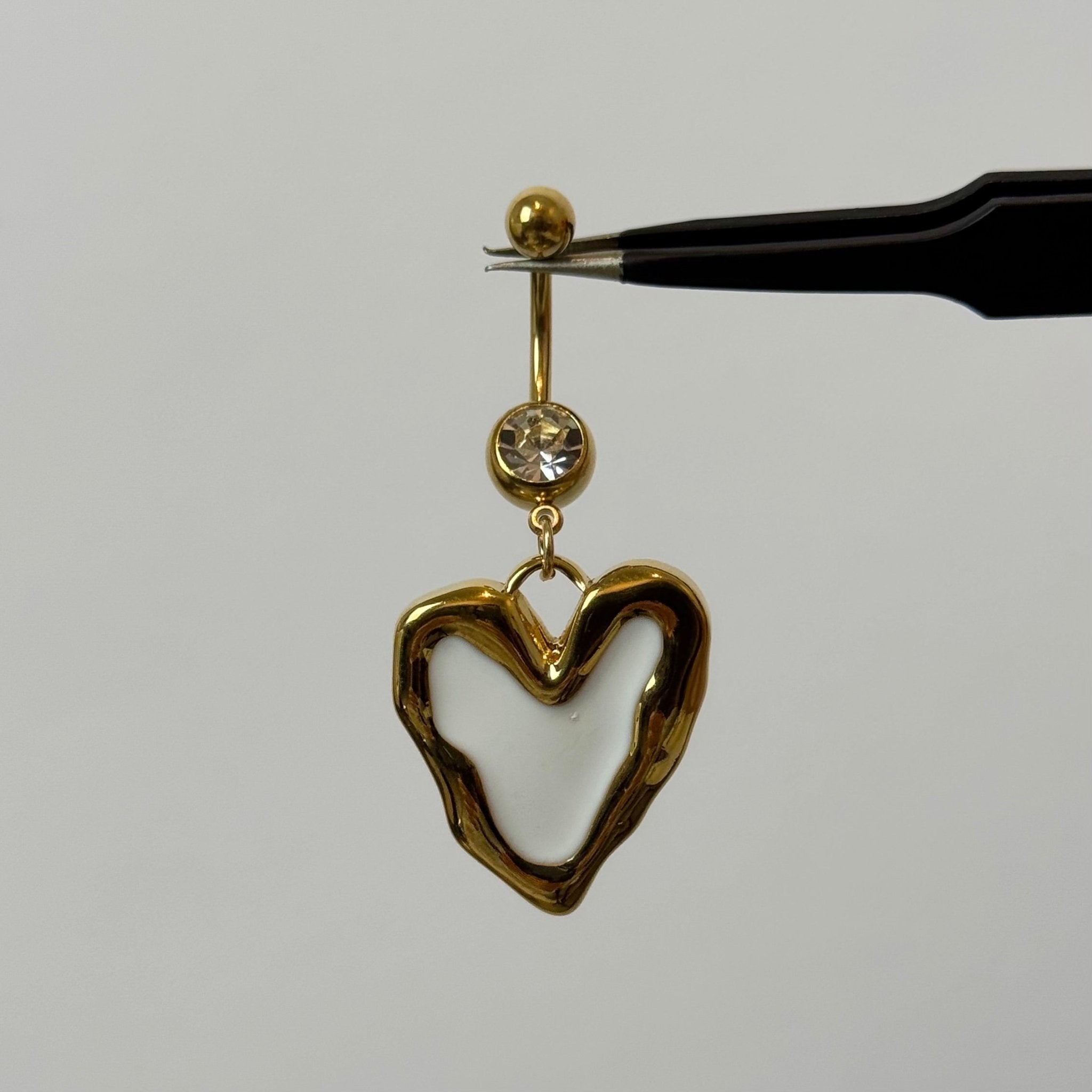 White Amor Belly Bar - ILLUSIVE JEWELS