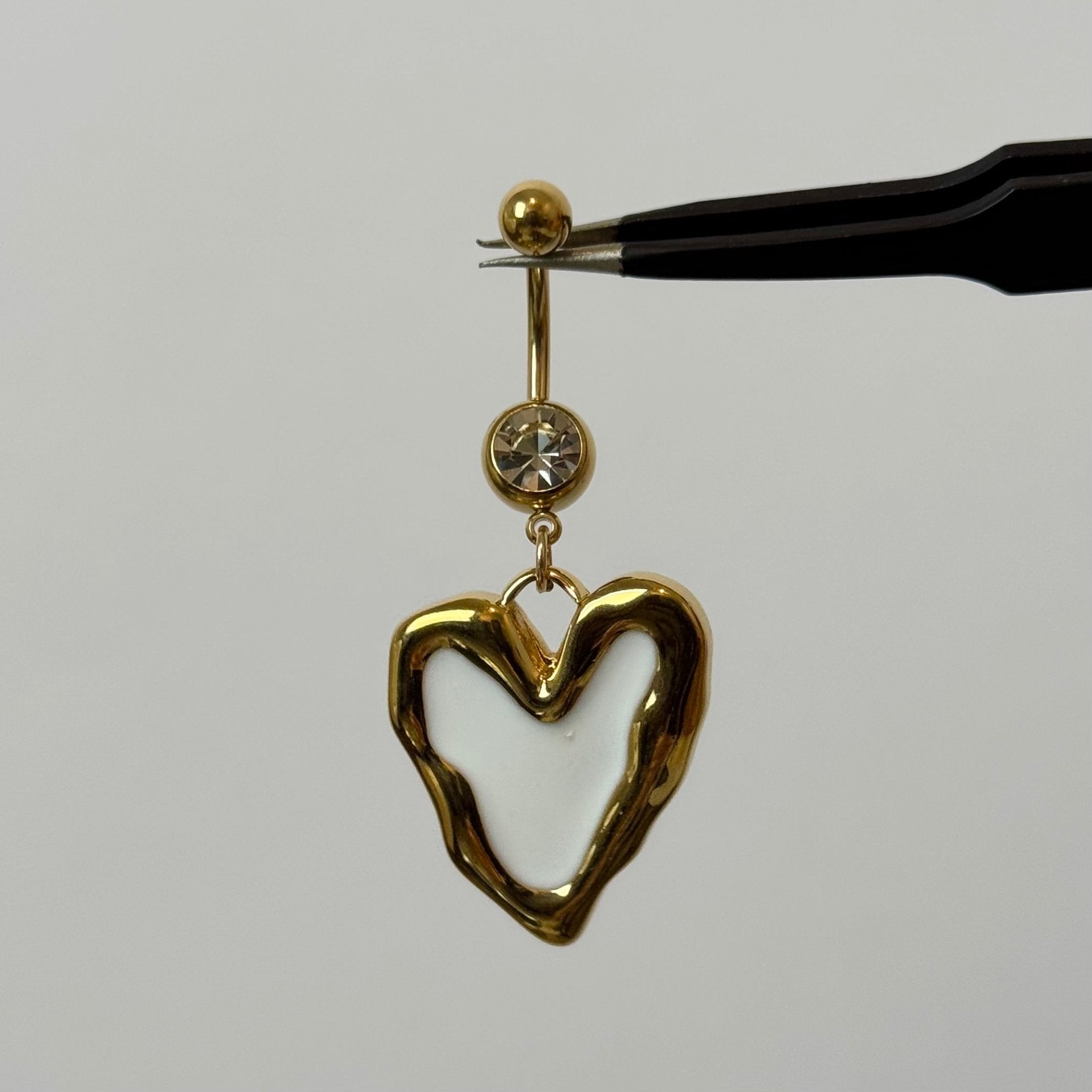 White Amor Belly Bar - ILLUSIVE JEWELS