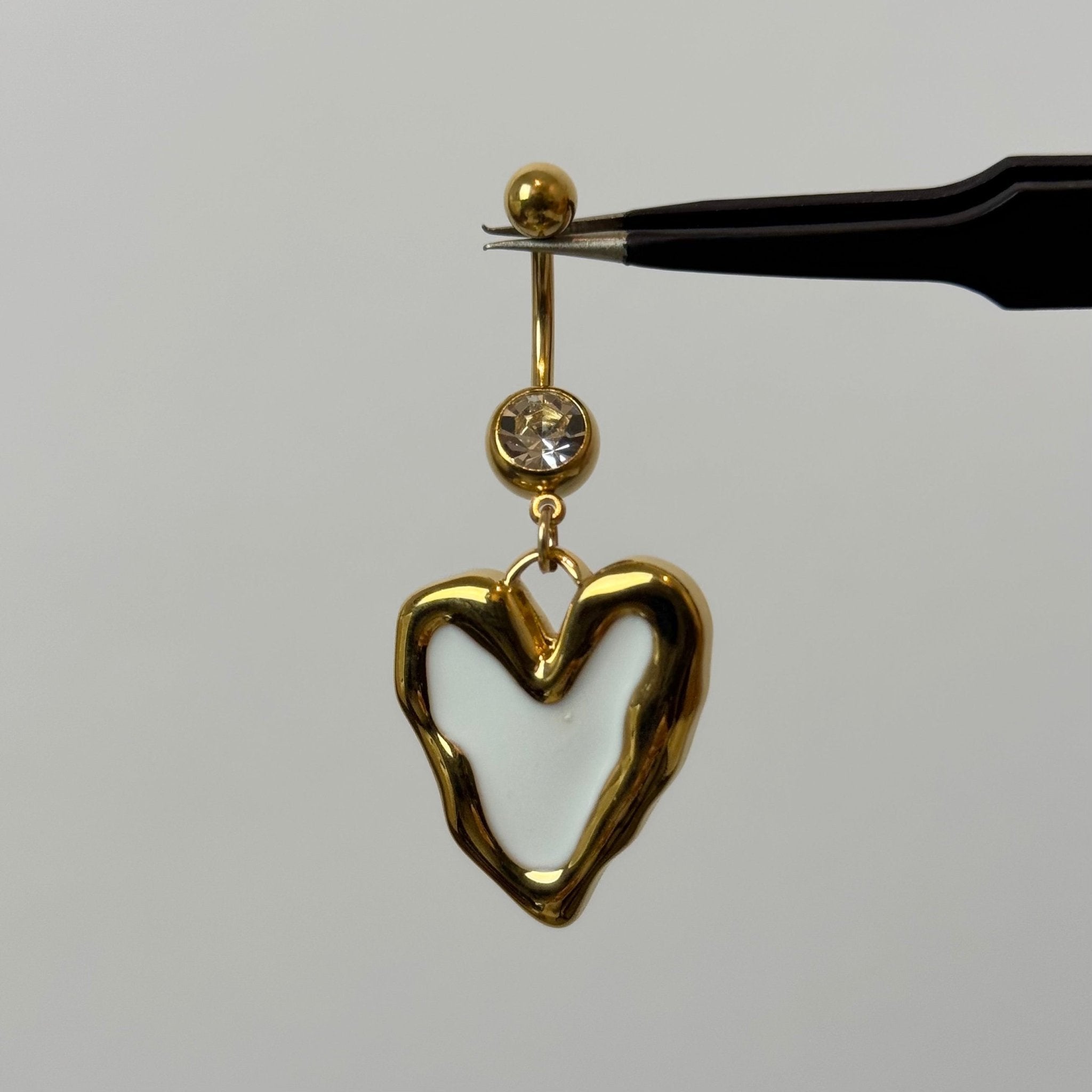 White Amor Belly Bar - ILLUSIVE JEWELS