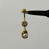 White Pearl Belly Bar - ILLUSIVE JEWELS