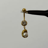 White Pearl Belly Bar - ILLUSIVE JEWELS