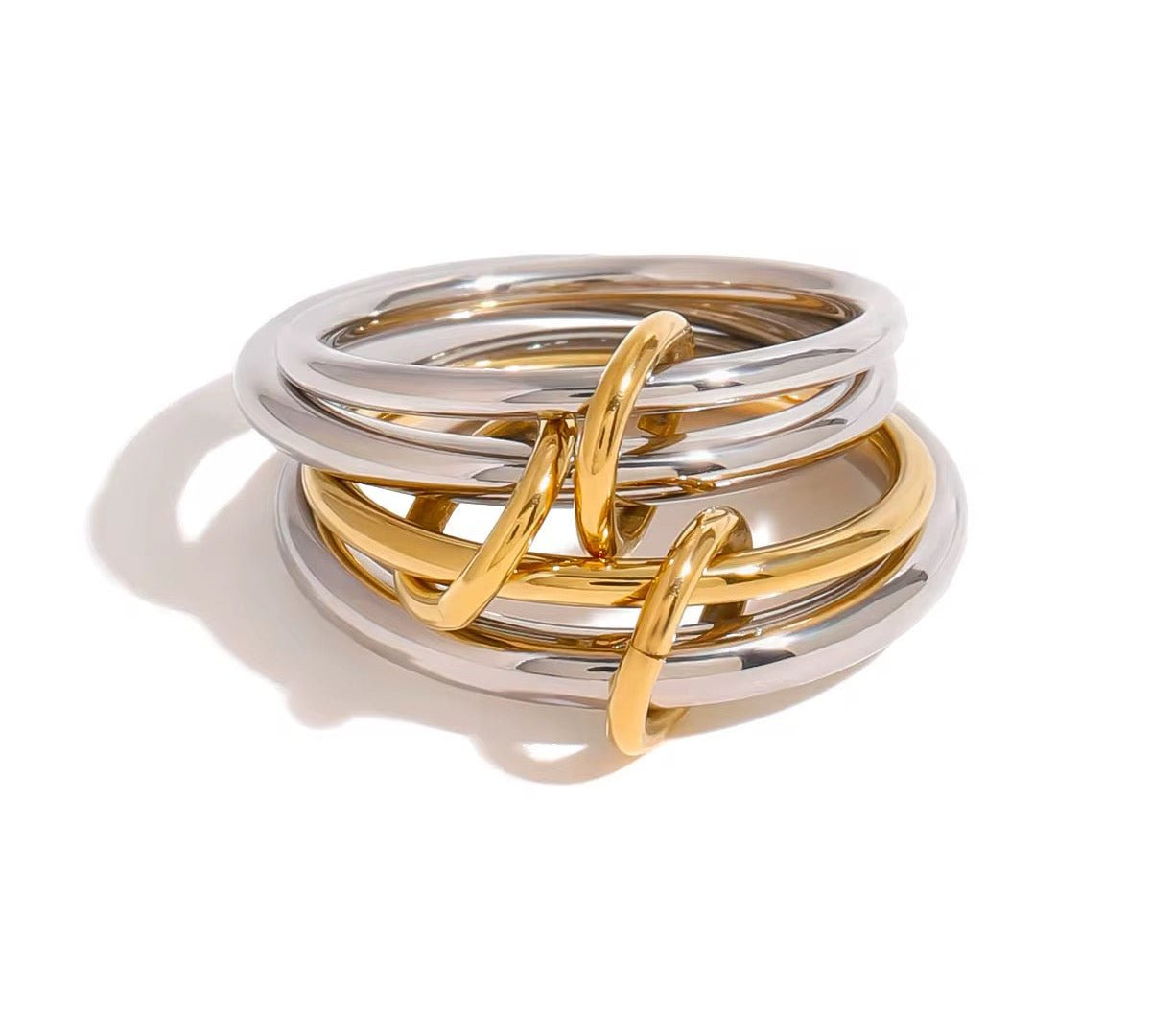 Zola Mixed Metal Stack It Ring - ILLUSIVE JEWELS